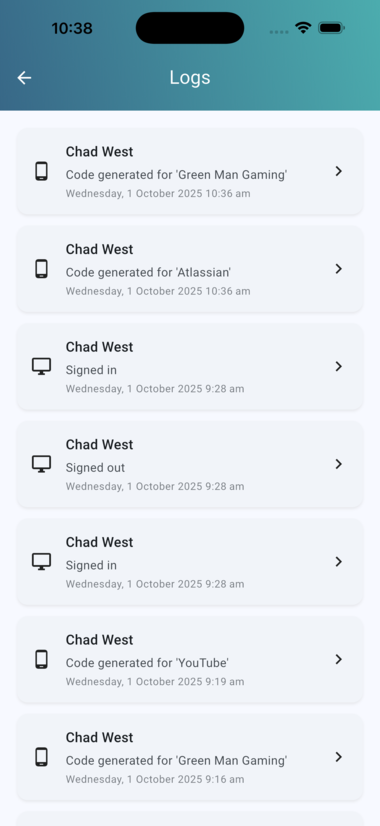 Authn8 Mobile App - Screenshot 6